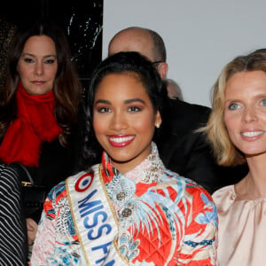 Clémence Botino (Miss France 2020) et Sylvie Tellier - Arrivées au défilé de mode prêt-à-porter automne-hiver 2020/2021 Leonard à Paris. Le 27 février 2020 © Veeren Ramsamy - Christophe Clovis / Bestimage