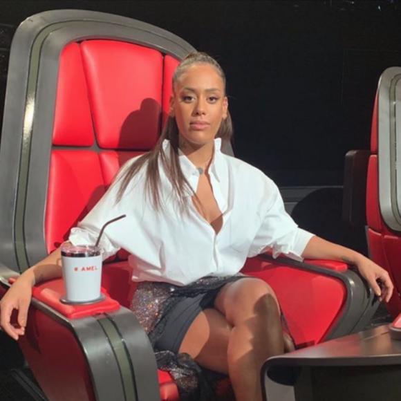 Amel Bent dans The Voice. Janvier 2020.