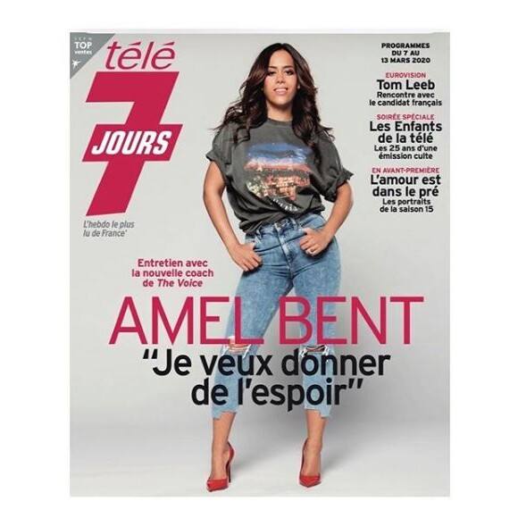 Amel Bent en couverture de "Télé 7 Jours", programmes du 7 au 13 mars 2020.