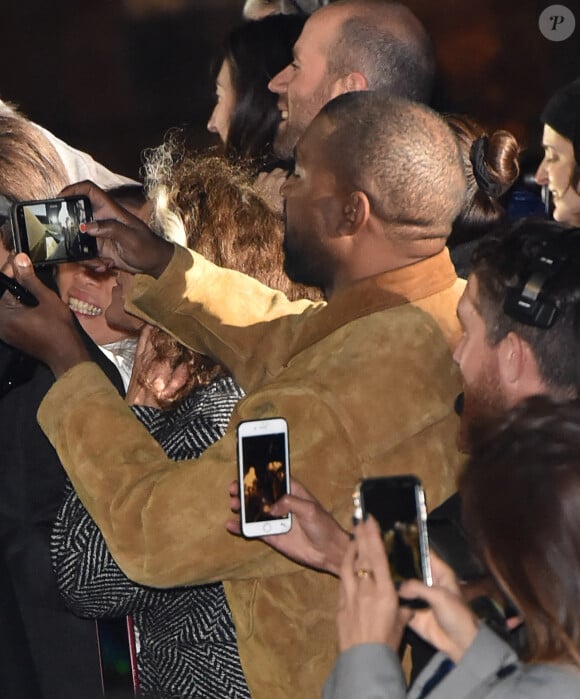 Kanye West au défilé Yeezy Season 8 à l'Espace Niemeyer. Paris, le 2 mars 2020.