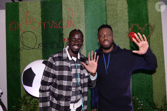 Exclusif - Mamadou Sakho et le chanteur Dadju (Dadju Djuna Nsungula) au premier goûter des étoiles au profit de l'association AMSAK à l'Orangerie au Jardin d'acclimatation à Paris, France, le 1er mars 2020. © Rachid Bellak/Bestimage