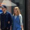 Exclusif - Les acteurs de la série SuperGirl Melissa Benoist et son compagnon Chris Wood à la sortie d'un café local, les amoureux se promènent main dans la main à Los Angeles, le 3 juin 2019.