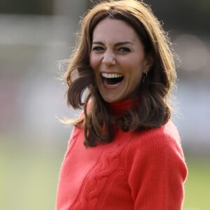 Catherine Kate Middleton, duchesse de Cambridge, lors d'une session de Hurling, un sport traditionnel irlandais au Knocknacarra GAA Club à Galway le 5 mars 2020.