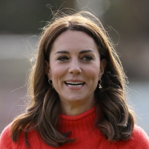 Catherine Kate Middleton, duchesse de Cambridge, lors d'une session de Hurling, un sport traditionnel irlandais au Knocknacarra GAA Club à Galway le 5 mars 2020.