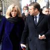 Le président Emmanuel Macron et sa femme Brigitte sur l'avenue des Champs-Elysée à Paris le 9 mars 2020. © Stéphane Lemouton / Bestimage