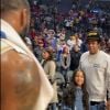 Jay-Z, sa fille Blue Ivy et LeBron James à l'issue du match de NBA Los Angeles Clippers - Los Angeles Lakers au Staples Center. Le 8 mars 2020.