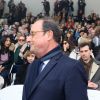Anne Hidalgo, maire de Paris, François Hollande lors de la cérémonie à l'occasion de la première journée nationale d'hommage aux victimes du terrorisme sur l'Esplanade du Trocadero à Paris le 11 mars 2020. © Jacques Witt / Pool / Bestimage