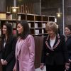 La reine Letizia d'Espagne et la ministre Irene Montero lors d'une réunion de travail avec APRAMP (Association pour la prévention, la réiserisation et les soins des femmes protestantes) à Madrid, Espagne, le 6 mars 2020. © Antonio Navia/Panoramic/Bestimage