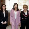 La reine Letizia d'Espagne et la ministre Irene Montero lors d'une réunion de travail avec APRAMP (Association pour la prévention, la réiserisation et les soins des femmes protestantes) à Madrid, Espagne, le 6 mars 2020.