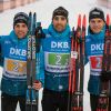 Emilien Jacquelin, Martin Fourcade, Simon Desthieux et Quentin Fillon Maillet ont remporté le relais de biathlon de Ruhpolding en Allemagne le 18 janvier 2020.
