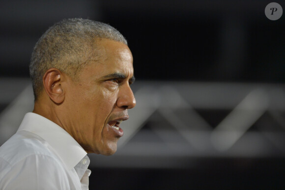 Barack Obama - Le candidat démocrate au poste de gouverneur de la Floride, Andrew Gillum, en campagne avec le sénateur américain Bill Nelson et l'ancien président américain Barack Obama en Floride le 2 novembre 2018