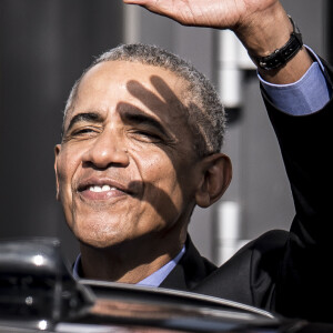 L'ancien président des États-Unis d'Amérique, Barack Obama en visite à l'université "SDU Kolding", l'ex président y a prononcé un discours. Copenhague le 28 septembre 2018.