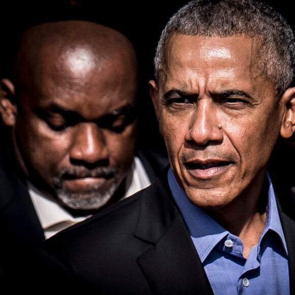 L'ancien président des États-Unis d'Amérique, Barack Obama en visite à l'université "SDU Kolding", l'ex président y a prononcé un discours. Copenhague le 28 septembre 2018.