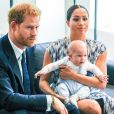 Le prince Harry et Meghan Markle avec leur fils Archie au Cap en Afrique du Sud le 25 septembre 2019.