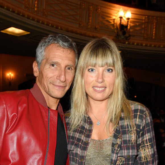 Nagui avec sa femme Mélanie Page à la générale de la pièce "La Vraie Vie" au théâtre Edouard 7 à Paris, le 18 septembre 2017. © Guirec Coadic/Bestimage