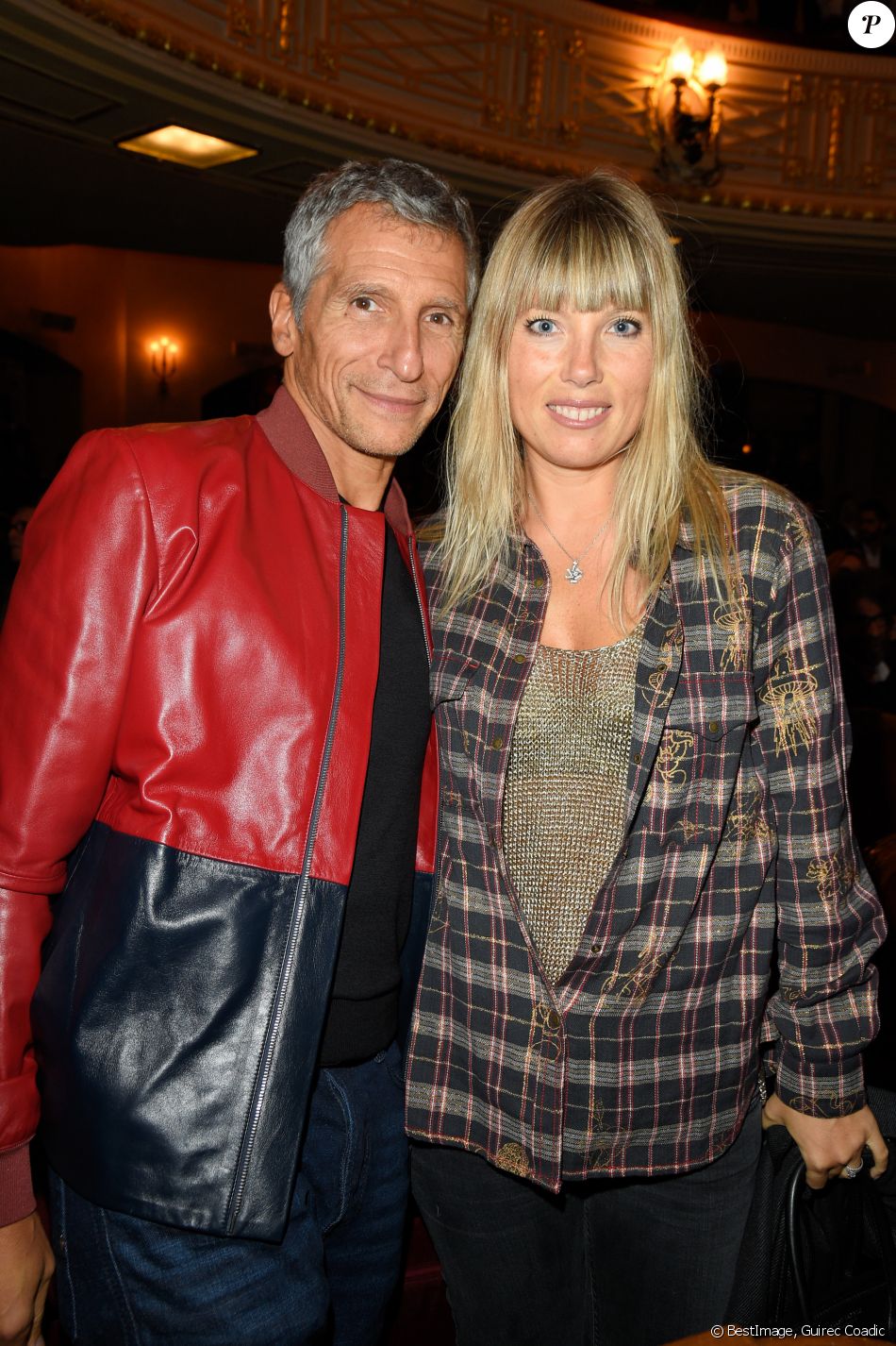 Nagui avec sa femme Mélanie Page à la générale de la pièce ...
