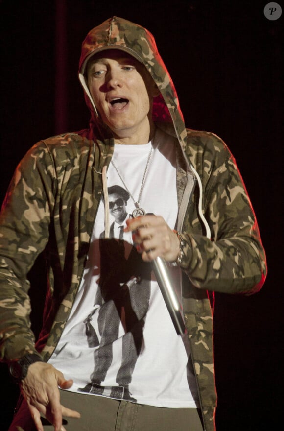 Eminem en concert au "Reading Festival 2013" au Royaume-Uni. Le 24 aout 2013 Eminem plays Reading Festival 2013