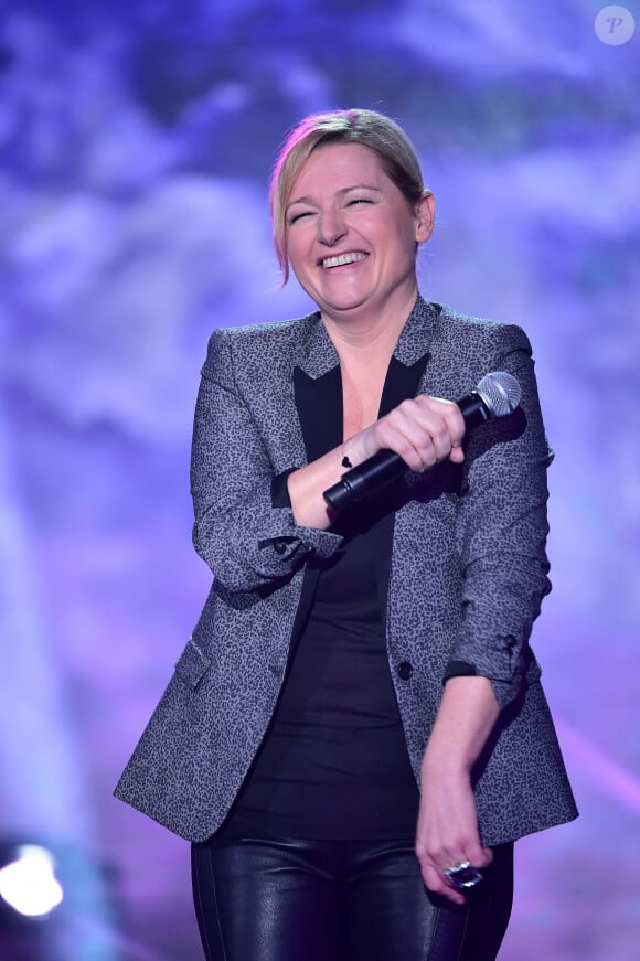 Exclusif - Anne-Elisabeth Lemoine - Enregistrement de l'émission "La Télé Chante Pour le Sidaction" aux théâtre des Folies Bergère à Paris. L'émission sera diffusée sur France 2 le 28 mars