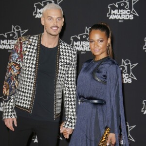 Le chanteur français M. Pokora (Matt Pokora) et sa compagne la chanteuse américaine Christina Milian - 19ème édition des NRJ Music Awards à Cannes le 4 novembre 2017. © Christophe Aubert via Bestimage