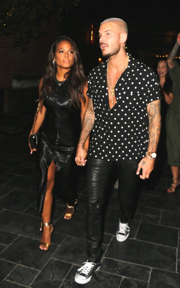 M. Pokora (Matt Pokora) et sa compagne Christina Milian - M. Pokora (Matt Pokora) et sa compagne Christina Milian fêtent leurs anniversaires respectifs avec leurs amis au restaurant "Beauty & Essex" à Los Angeles le 26 septembre 2017. Matt est né le 26 septembre 1985 et fête ses 32 ans alors que sa compagne est née le 26 septembre 1981 et fête ses 36 ans.