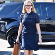 Exclusif - Reese Witherspoon arrive à son bureau avec son chien à Brentwood, Los Angeles, le 11 février 2020.
