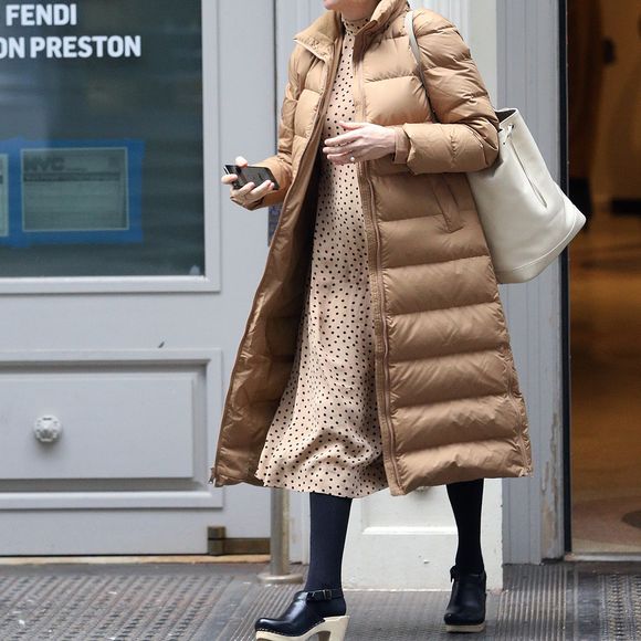 Exclusif - Michelle Williams, enceinte, dans la rue à New York le 23 janvier 2020.