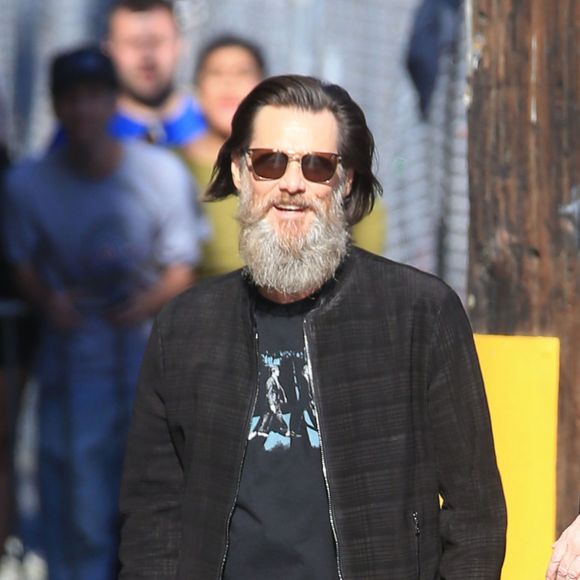 Jim Carrey arrive à l'émission 'Jimmy Kimmel Live' à Hollywood, le 22 mai 2017