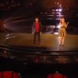  Sarah et Faiz lors des battles de "The Voice 2020" - Talents de l'équipe de Amel Bent. Émission du samedi 28 mars 2020, TF1 