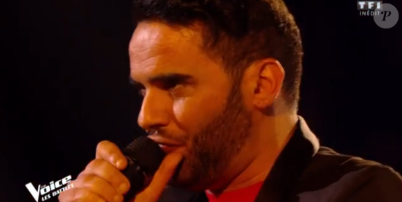 Sarah et Faiz lors des battles de "The Voice 2020" - Talents de l'équipe de Amel Bent. Émission du samedi 28 mars 2020, TF1