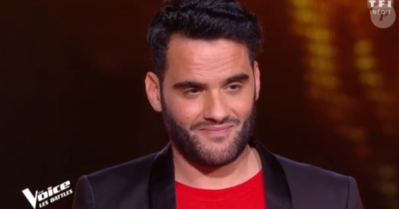 Sarah et Faiz lors des battles de "The Voice 2020" - Talents de l'équipe de Amel Bent. Émission du samedi 28 mars 2020, TF1