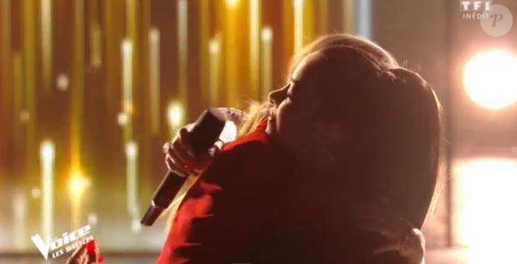 Pia et Nessa lors des battles de "The Voice 2020" - Talents de Pascal Obispo. Emission du samedi 28 mars 2020, TF1