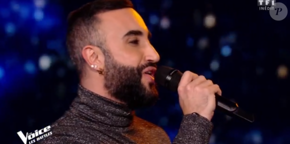 Matteo et Margau lors des battles de "The Voice 2020" - Talents de Lara Fabian. Emission du samedi 28 mars 2020, TF1