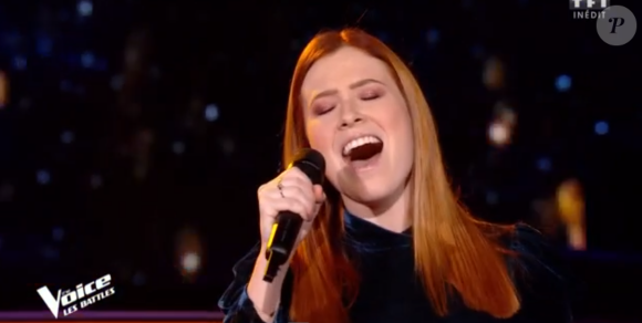 Matteo et Margau lors des battles de "The Voice 2020" - Talents de Lara Fabian. Emission du samedi 28 mars 2020, TF1