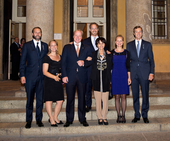 La princesse Maria Teresa de Bourbon-Parme en famille à Parme, en Italie, en 2014.