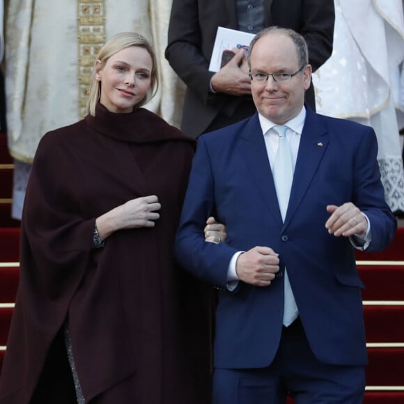 Exclusif - Ordination du nouvel archevêque de la Prinpauté de Monaco, Dominique Marie David, en présence du prince Souverain Albert II de Monaco et sa femme la princesse Charlene à Monaco le 8 mars 2019. Monseigneur Dominique Marie David remplace Monseigneur Bernard Barsi en poste à Monaco depuis l'an 2000. © Claudia Albuquerque/ Bestimage