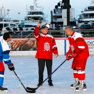 Exclusif - Le prince Albert II de Monaco a donné le coup d'envoi d'un match de hockey sur glace "The Last Game" à la Patinoire du Quai Albert Ier à Monaco, le 12 février 2020. © Claudia Alburquerque/Bestimage