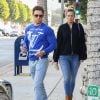 Exclusif - Mark Wahlberg et sa femme Rhea Durham vont déjeuner avec un ami au restaurant "Jersey Mike's Subs" à Beverly Hills, le 22 janvier 2020.
