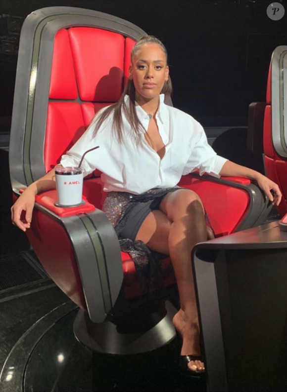 Amel Bent dans The Voice. Janvier 2020.