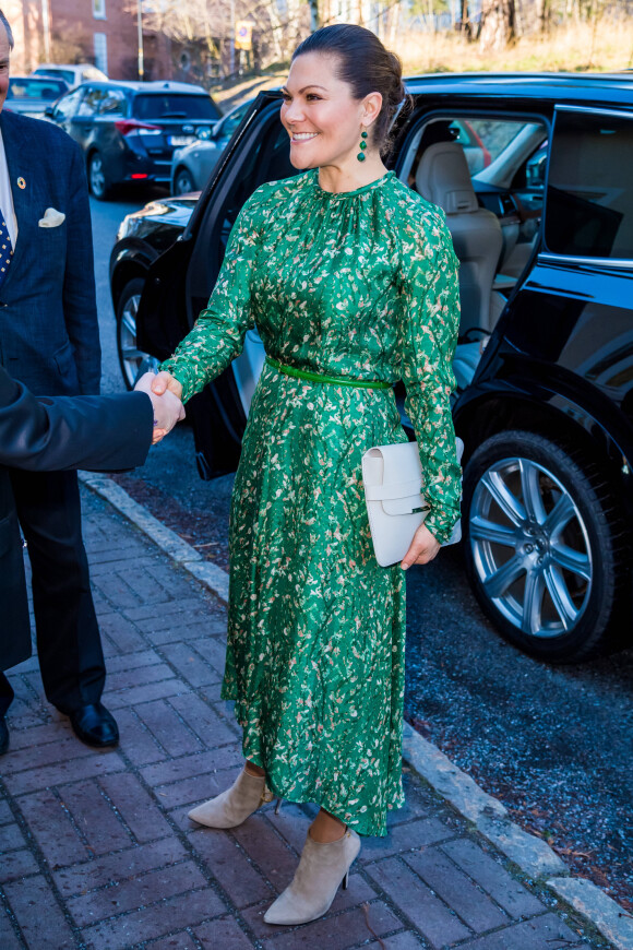 La princesse Victoria de Suède visite à l'Institut international de recherche sur la paix de Stockholm (SIPRI) à Stockholm, Suède, le 6 mars 2020.