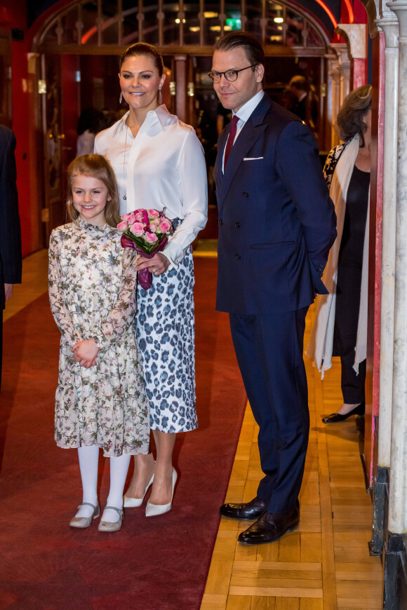 Prince Daniel, Princesse Estelle, Princesse Victoria de Suède - La famille royale de Suède assiste au concert de l'école de musique "Lilla Akademien" à Stockholm, le 13 février 2020.