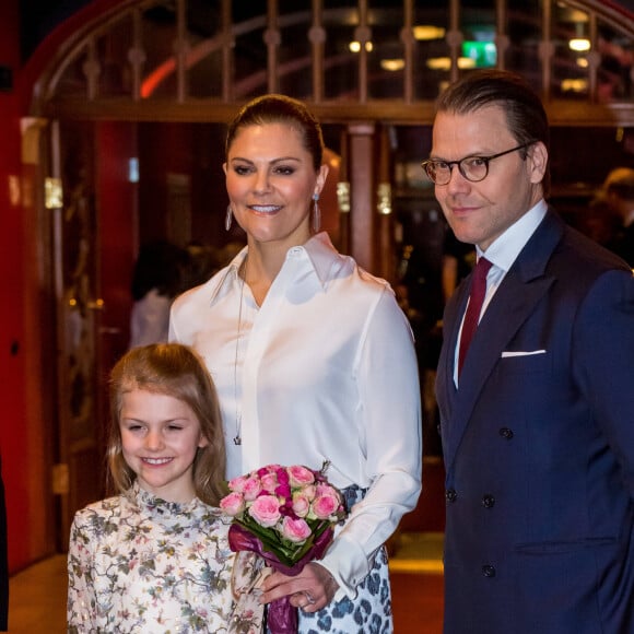 Prince Daniel, Princesse Estelle, Princesse Victoria de Suède - La famille royale de Suède assiste au concert de l'école de musique "Lilla Akademien" à Stockholm, le 13 février 2020.