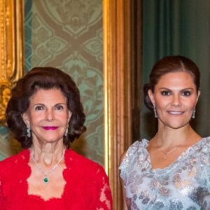 La reine Silvia de suède, le roi Carl Gustav de Suède, le prince Daniel de Suède, la princesse Victoria de Suède lors du dîner annuel au palais royal à Stockholm le 20 septembre 2019. 20/09/2019 - Stockholm