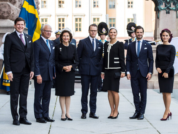 Le Roi Carl Gustaf, La Reine Silvia, la princesse Victoria, Prince Daniel, Prince Carl Philip, la princesse Sofia - La famille royale de Suède assiste à l'ouverture de l'assemblée nationale à Stockholm, le 10 septembre 2019.