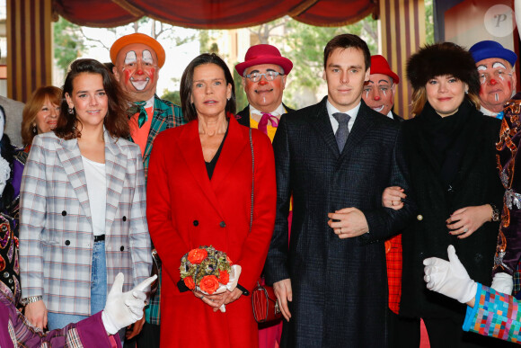 Pauline Ducruet, la princesse Stéphanie de Monaco, Louis Ducruet, Camille Gottlieb - Troisième jour du 44ème Festival International du Cirque de Monte-Carlo à Monaco le 19 janvier 2020. © Claudia Albuquerque / Bestimage