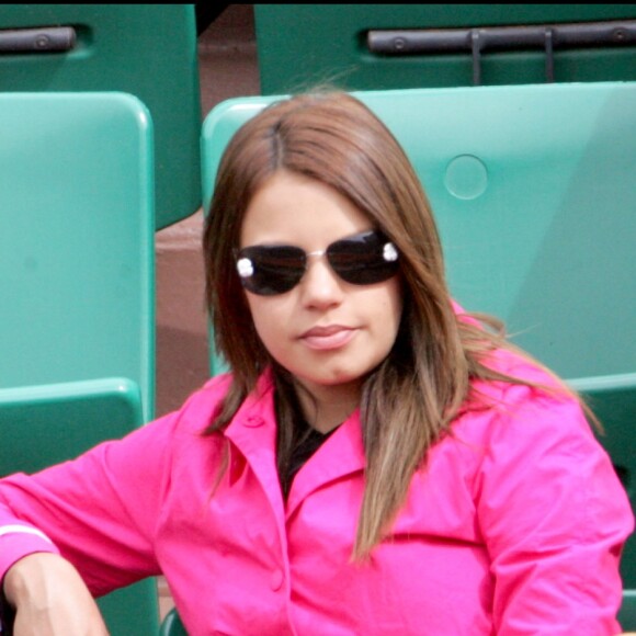 Séverine Ferrer et son fils Joshua à Roland Garros en 2007.