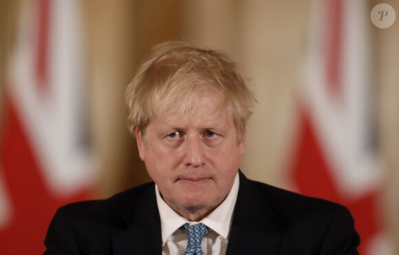Le premier ministre Boris Johnson lors d'une conférence de presse à propos de l'épidémie de Coronavirus (COVID-19) à Londres le 17 Mars 2020.