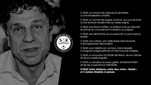 Le Stade de Reims a rendu hommage au docteur Bernard Gonzalez le 5 avril 2020, après son suicide. Il était atteint du Covid-19.