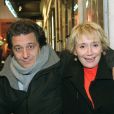  Marie-Anne Chazel et Christian Clavier à Paris à l'occasion de la pièce "L'arrivée à New York" au théâtre Montparnasse. Le 14 février 2001. 