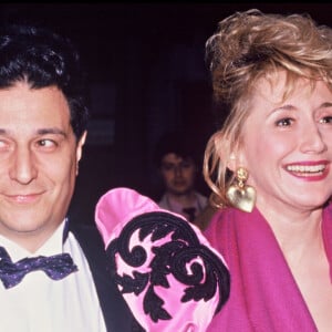 Archives - Marie-Anne Chazel et Christian Clavier lors de la soirée des Molières. Le 9 avril 1991.