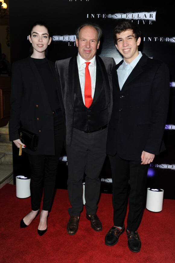 Hans Zimmer, son fils Jack et sa fille Zoe lors de la "Interstellar Live" au Royal Albert Hall à Londres, le 30 mars 2015.